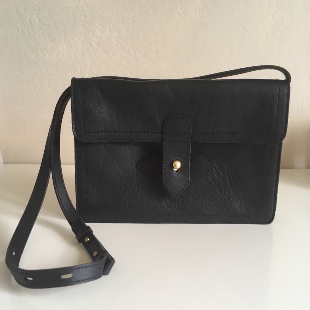 Madewell Sketchbook Black Leather Bag